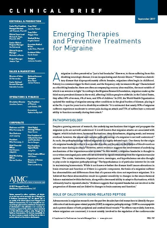 Emerging Therapies   and Preventive Treatments for Migraine