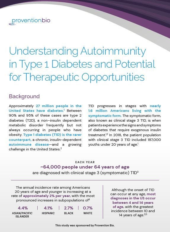 Understanding Autoimmunity in Type 1 Diabetes and Potential for Therapeutic Opportunities