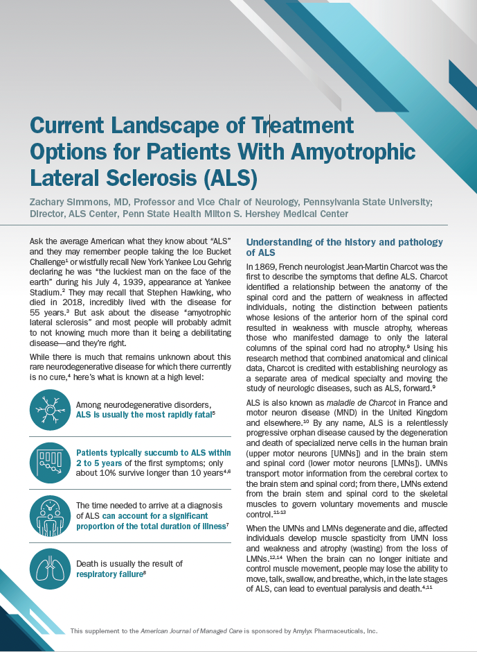 Current Landscape of Treatment Options for Patients With Amyotrophic Lateral Sclerosis (ALS)