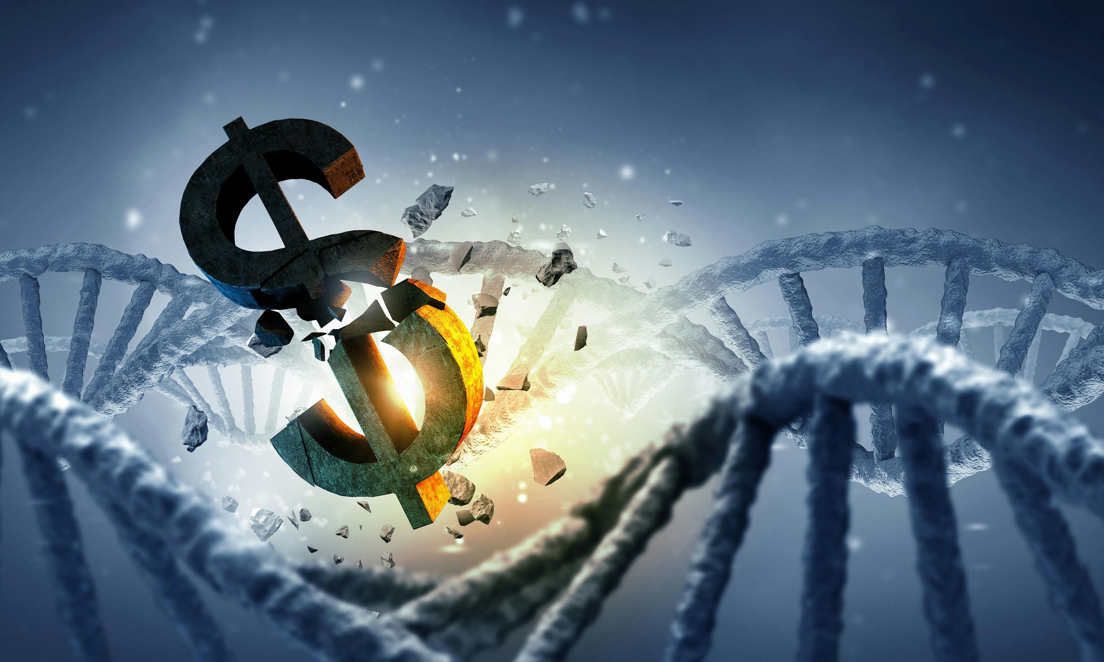 DNA molecule and dollar sign | Image Credit: Sergey Nivens-stock.adobe.com