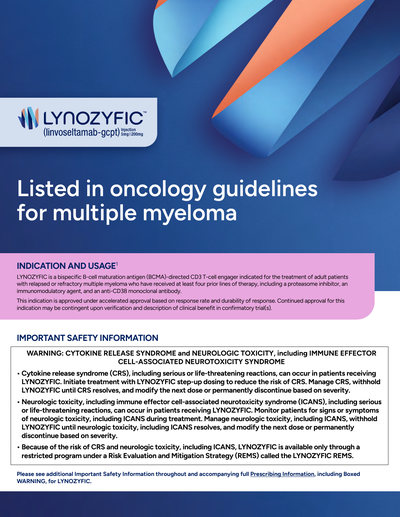 LYNOZYFIC NCCN Guidelines Brochure